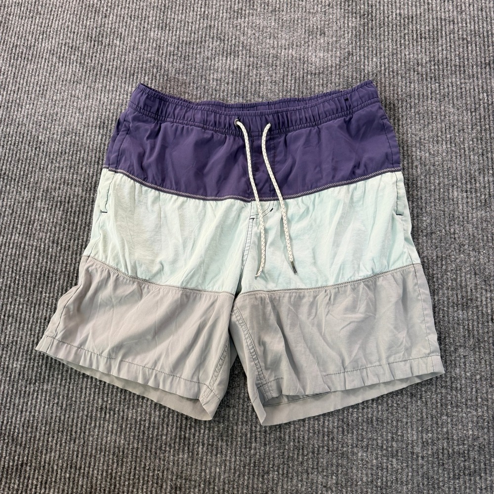 Jack O'Neill Mens Tri-Color Block Board Shorts Medium Purple Blue Grey Stretch